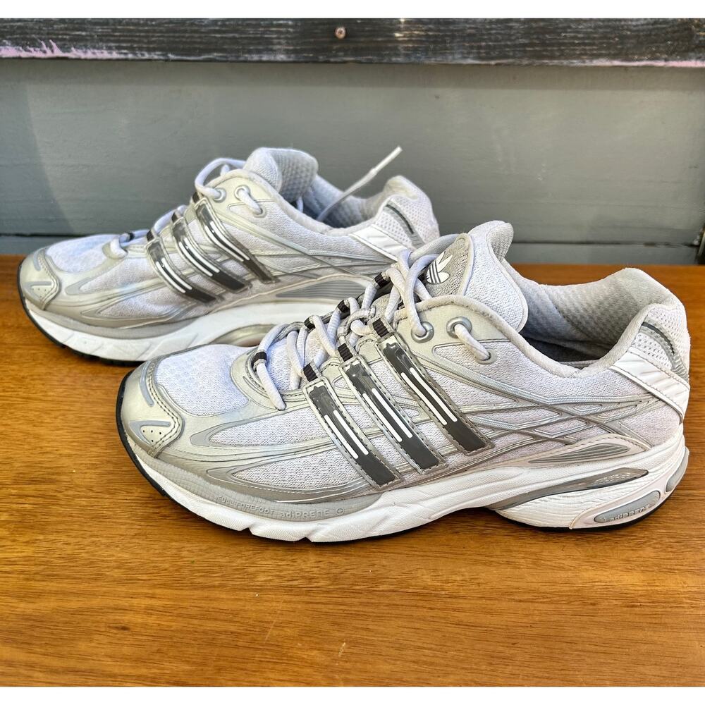 Adidas Adiprene Running Shoes Womens 7 Silver Y2K Tech Sneakers